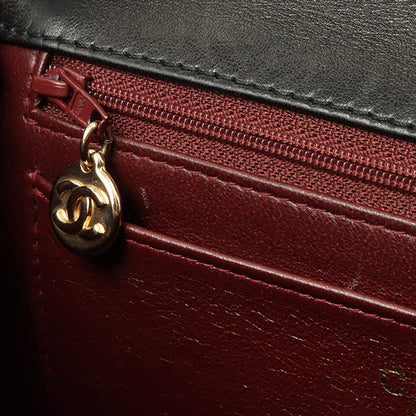 Chanel Around 1998 Made Turn-Lock Top Handle Bag Black