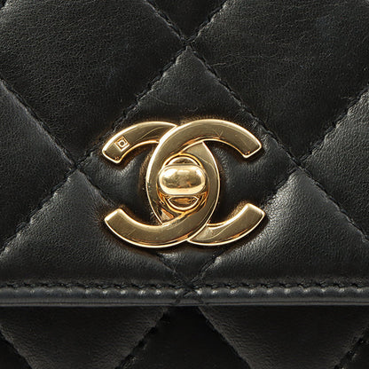Chanel Around 1998 Made Turn-Lock Top Handle Bag Black