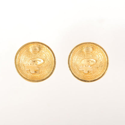 Chanel Quilting Desgin Round Cc Mark Earrings