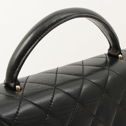 Chanel Around 1998 Made Turn-Lock Top Handle Bag Black