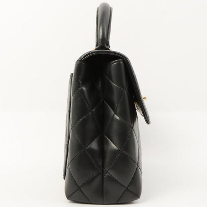 Chanel Around 1998 Made Turn-Lock Top Handle Bag Black