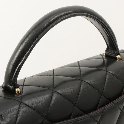 Chanel Around 1998 Made Turn-Lock Top Handle Bag Black
