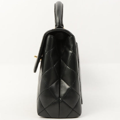 Chanel Around 1998 Made Turn-Lock Top Handle Bag Black