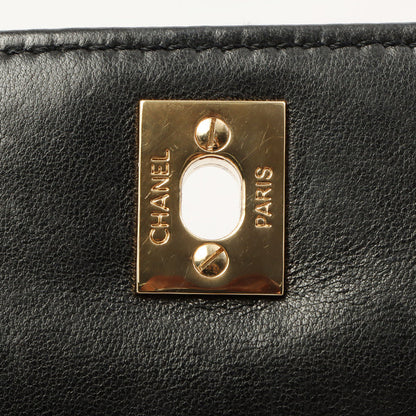 Chanel Around 1998 Made Turn-Lock Top Handle Bag Black