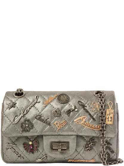 Chanel Around  Made . Icon Charm Chain Bag Mini Metallic Silver