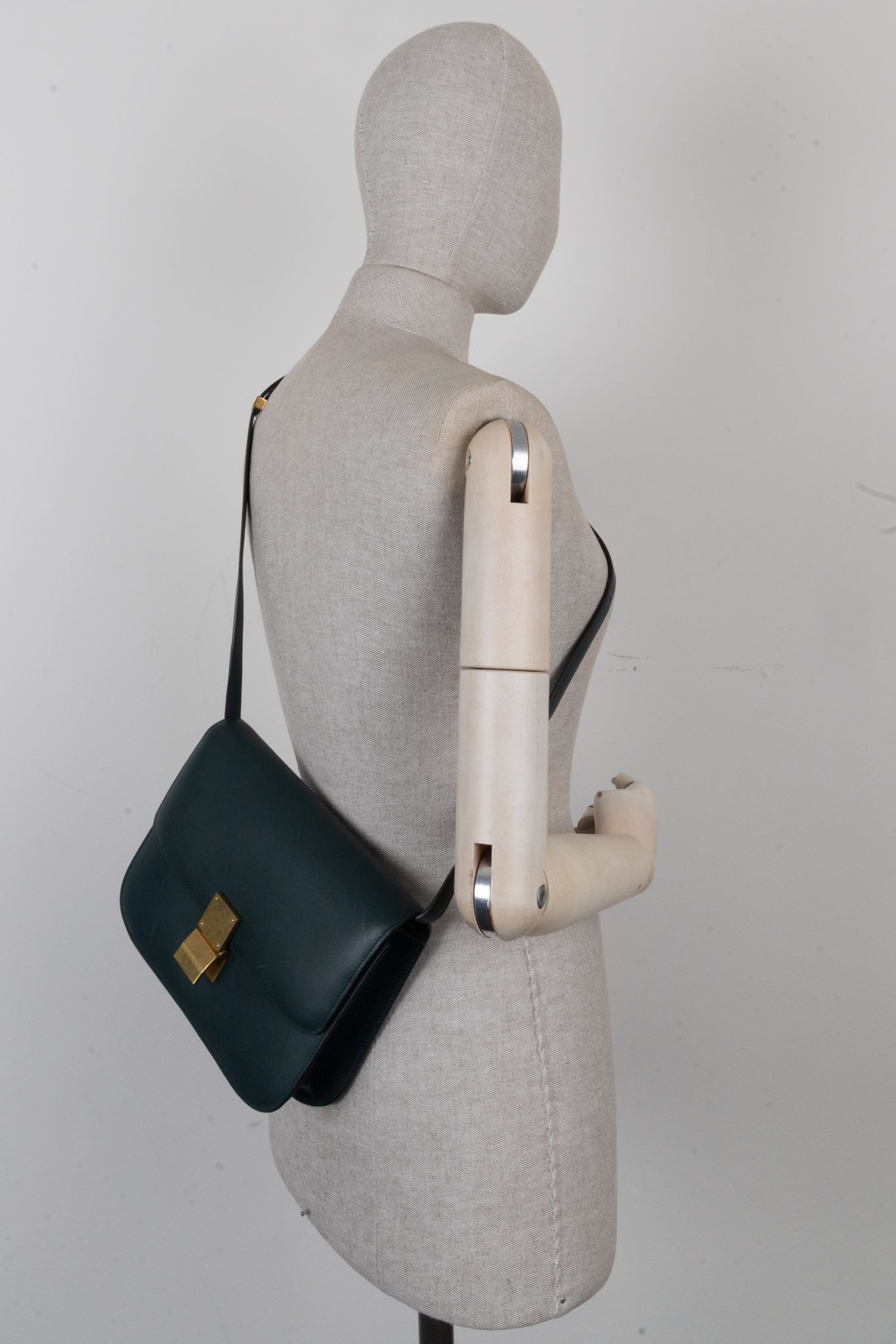 CELINE Classic Medium Box Bag Green