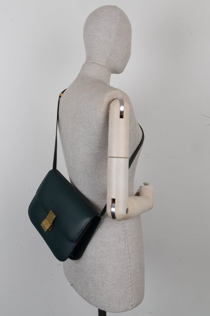 CELINE Classic Medium Box Bag Green