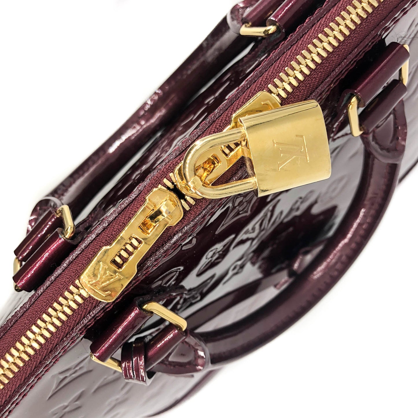 Louis-Vuitton Vernis Amarante Monogram Alma PM