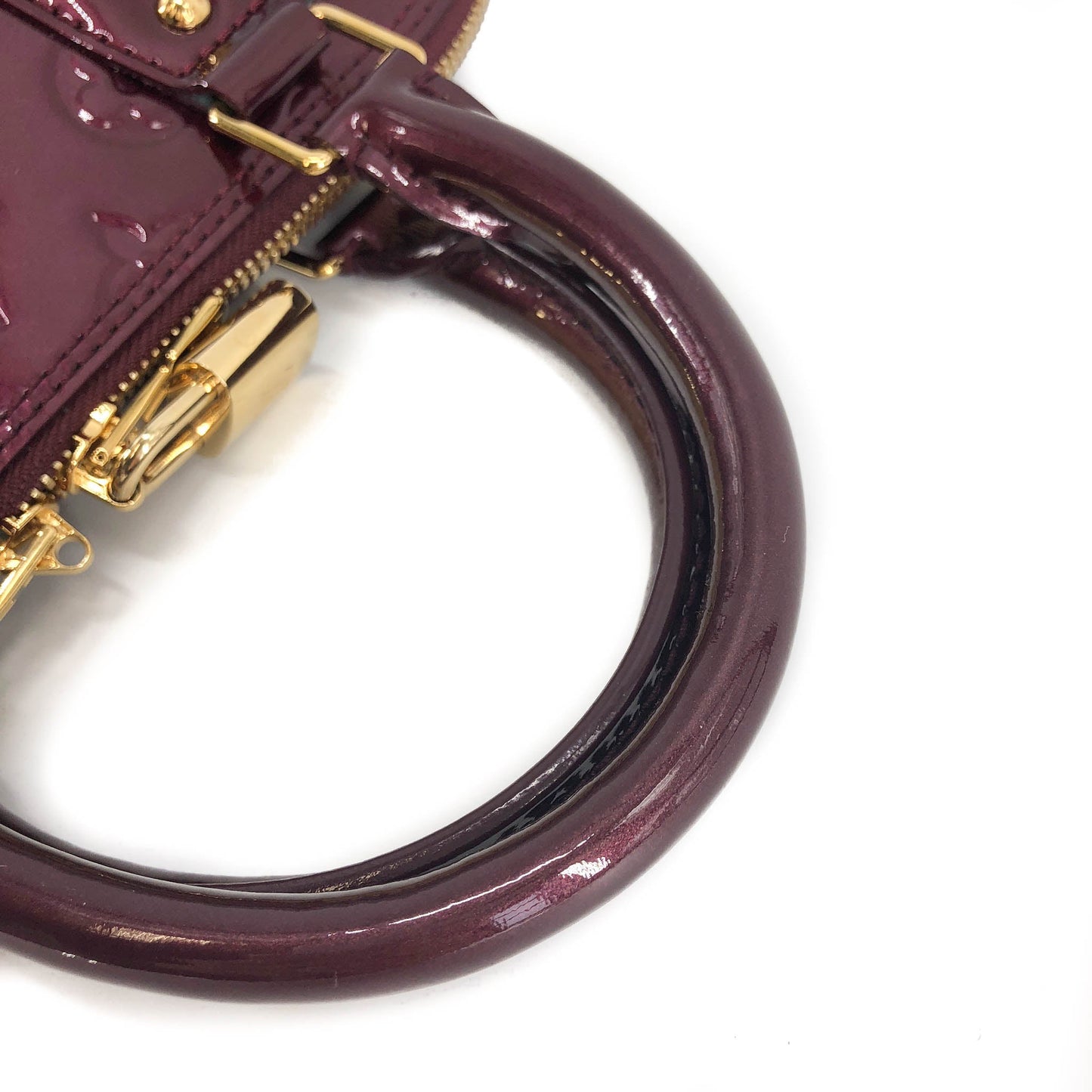 Louis-Vuitton Vernis Amarante Monogram Alma PM