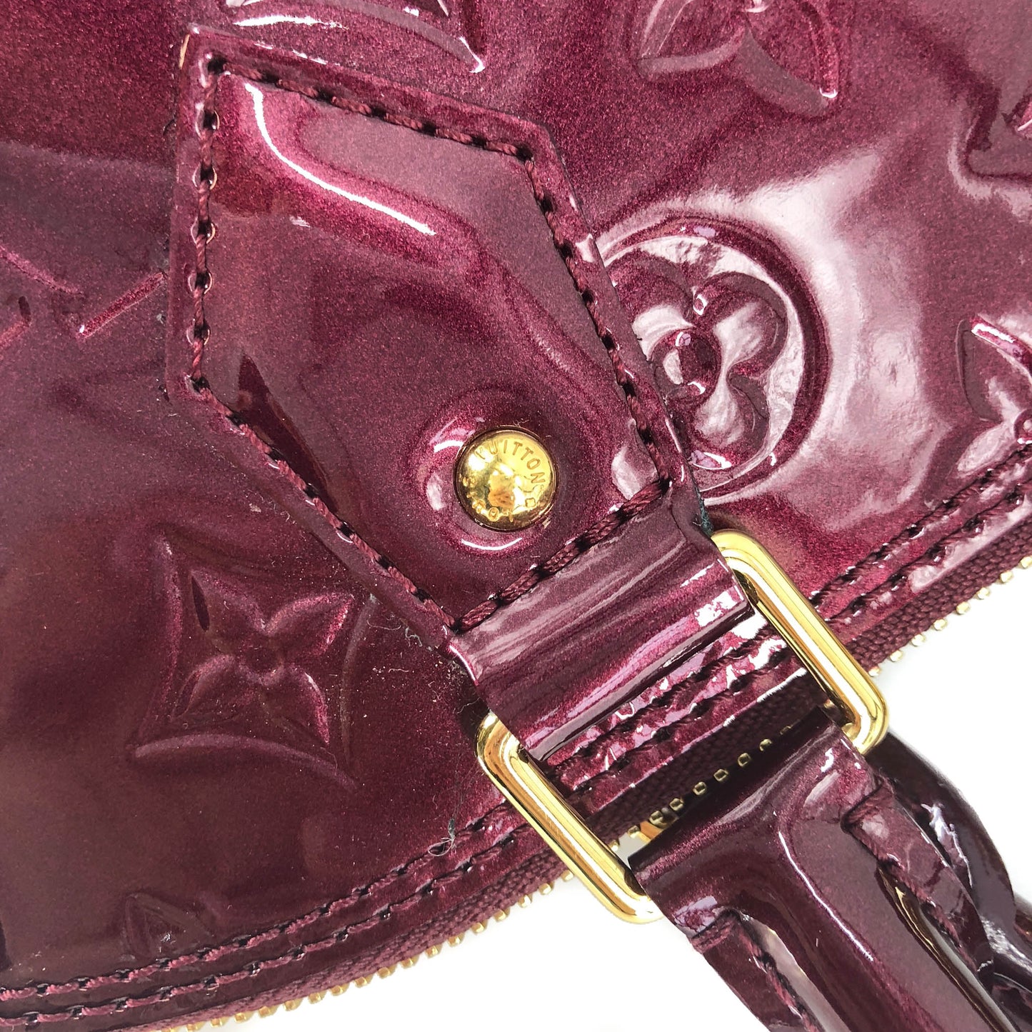 Louis-Vuitton Vernis Amarante Monogram Alma PM