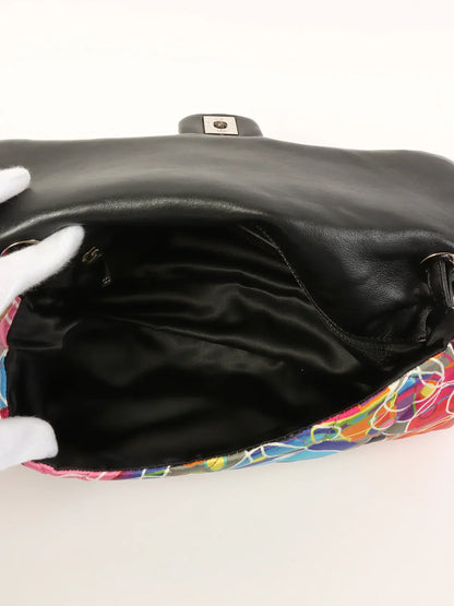 Chanel Around  Made Silk Satin Turn-Lock Chain Bag Multi