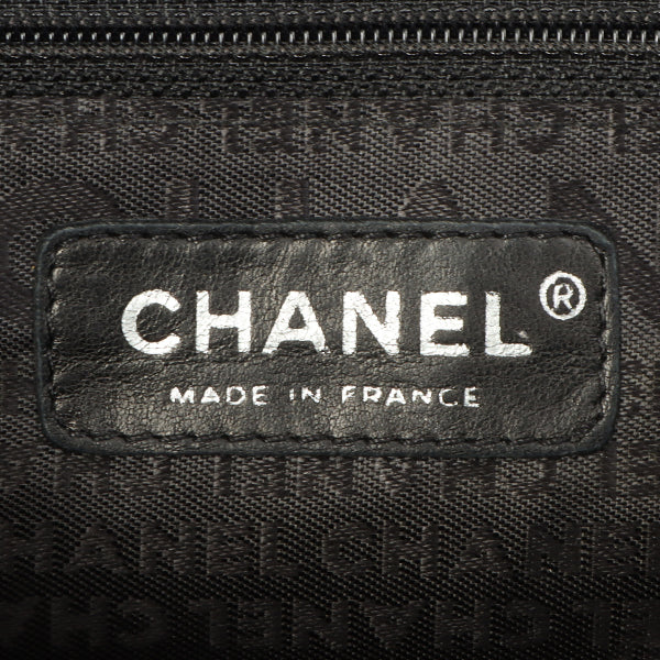 Chanel Around 2005 Made Satin Print Classic Flap Chain Bag 25Cm Black / Multi