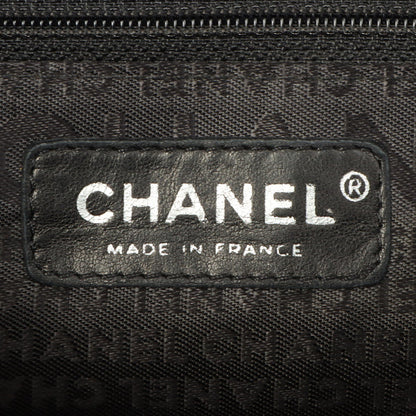 Chanel Around 2005 Made Satin Print Classic Flap Chain Bag 25Cm Black / Multi