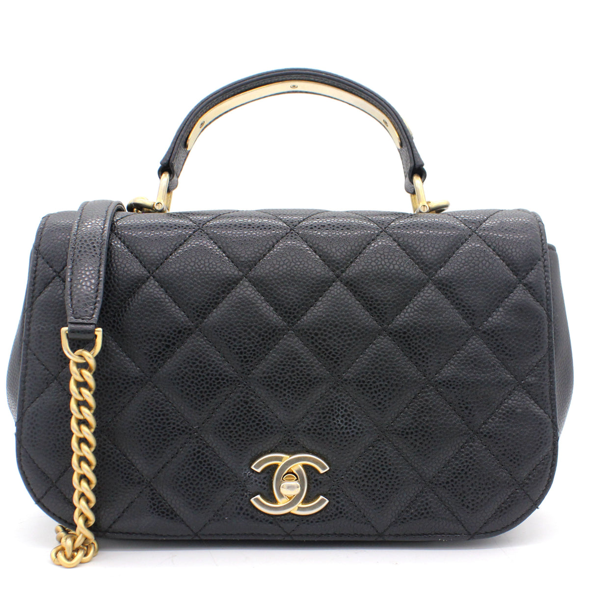 Caviar Carry Around Flap Bag Black