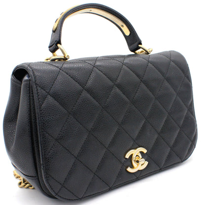 Caviar Carry Around Flap Bag Black