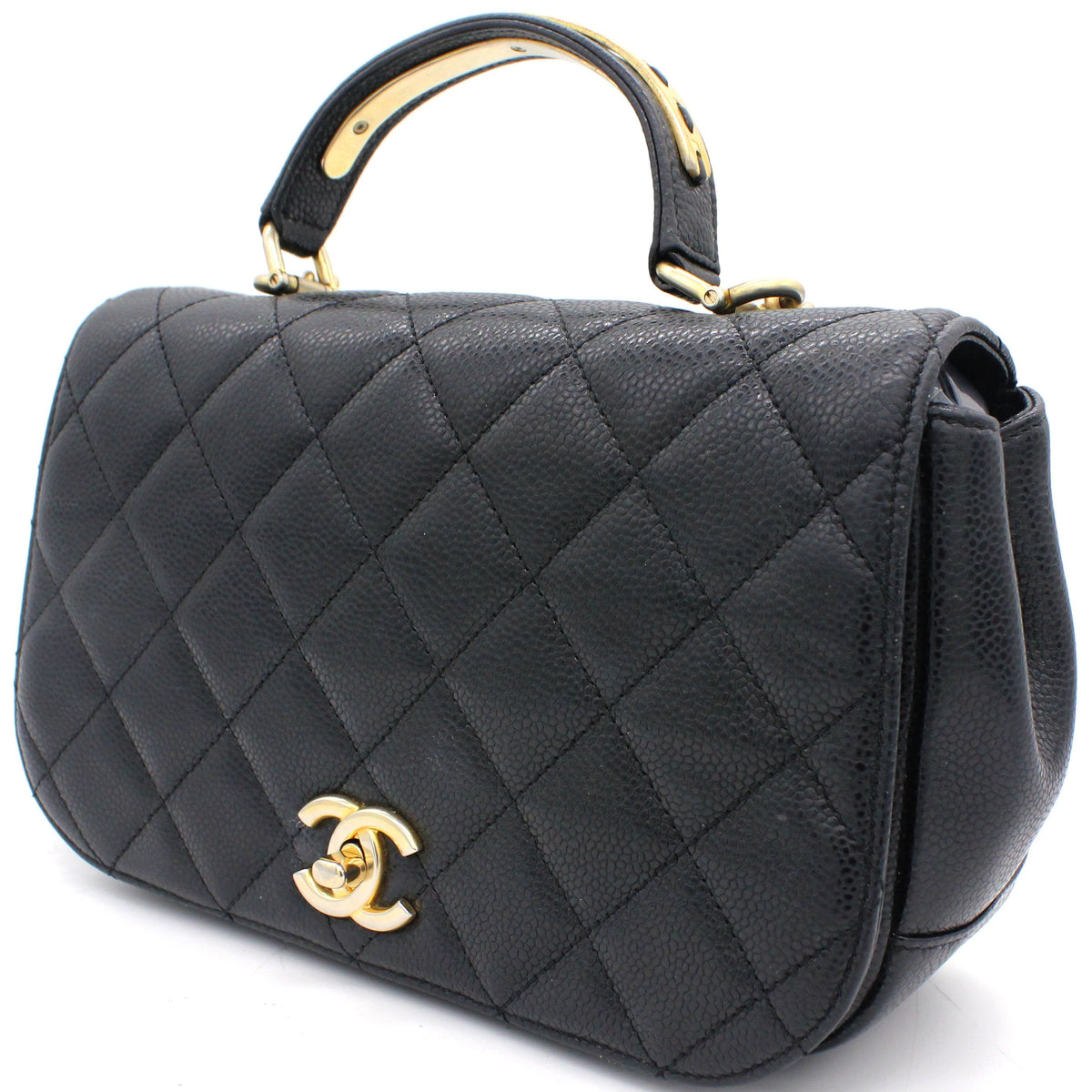 Caviar Carry Around Flap Bag Black