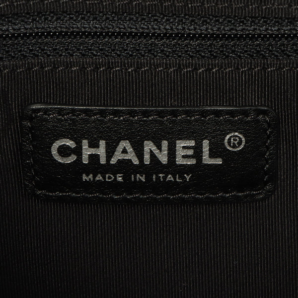 Chanel Around 2007 Made Chevron Cc Mark Stitch Top Handle Bag Dark Brown