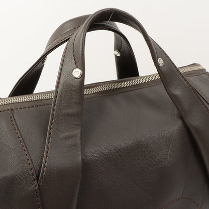 Chanel Around 2007 Made Chevron Cc Mark Stitch Top Handle Bag Dark Brown