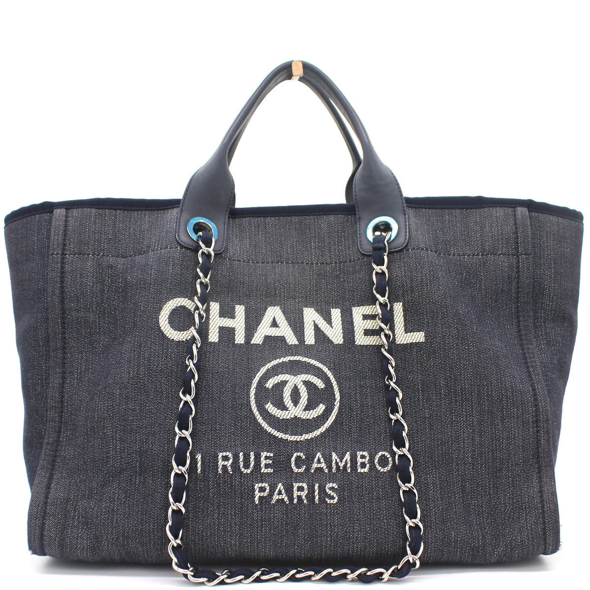 Denim Medium Deauville Tote Dark Blue