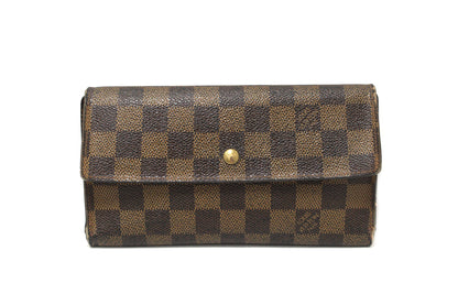 Louis Vuitton Damier Ebene Canvas PTI Long Wallet | Italystation.com - Shop Now at italystation.com