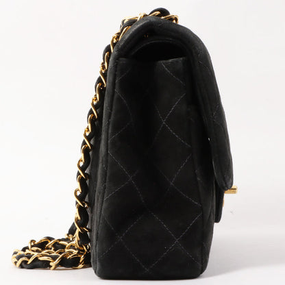 Chanel Around 1997 Made Suede Classic Flap Chain Bag 25Cm Black