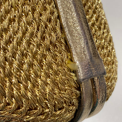 CHANEL 1998 Woven Evening Bag Gold 63979