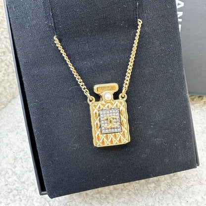 Chanel 20A Perfume Bottle Necklace in AGHW