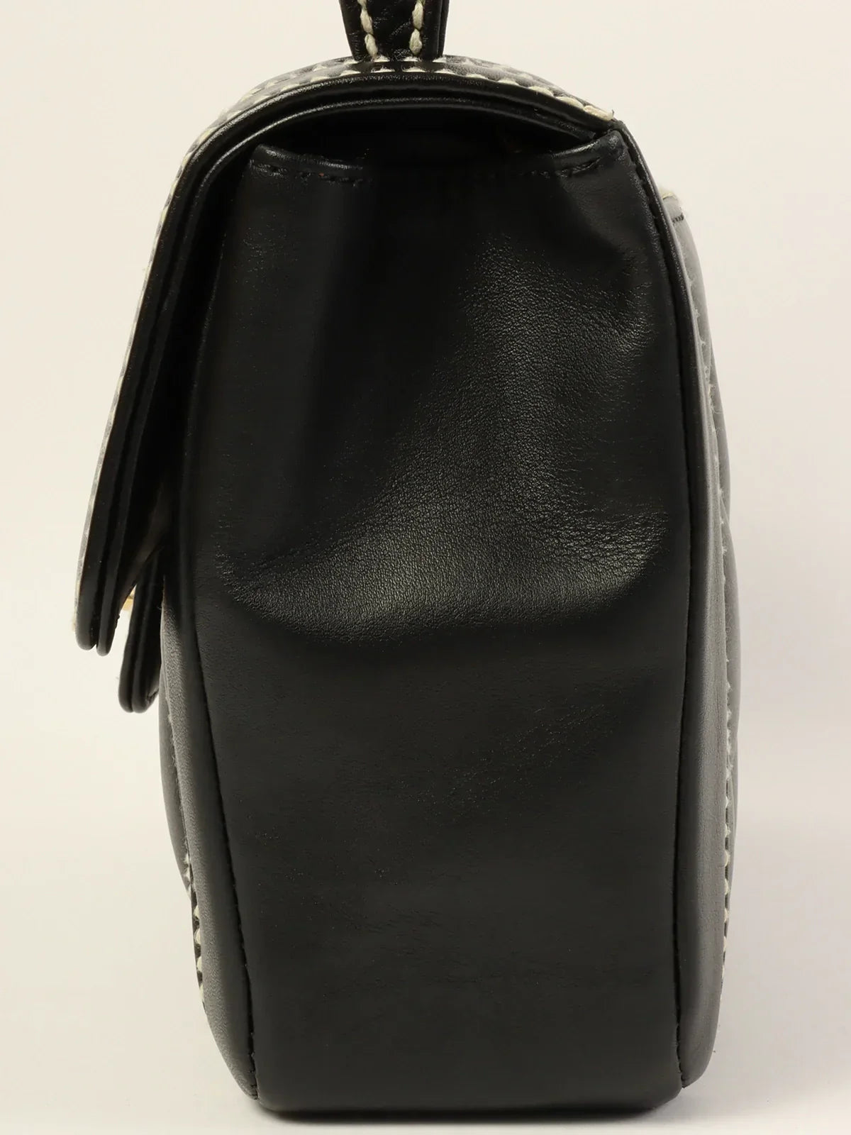 Chanel Around  Made Wild Stitch Turn-Lock Top Handle Bag Black