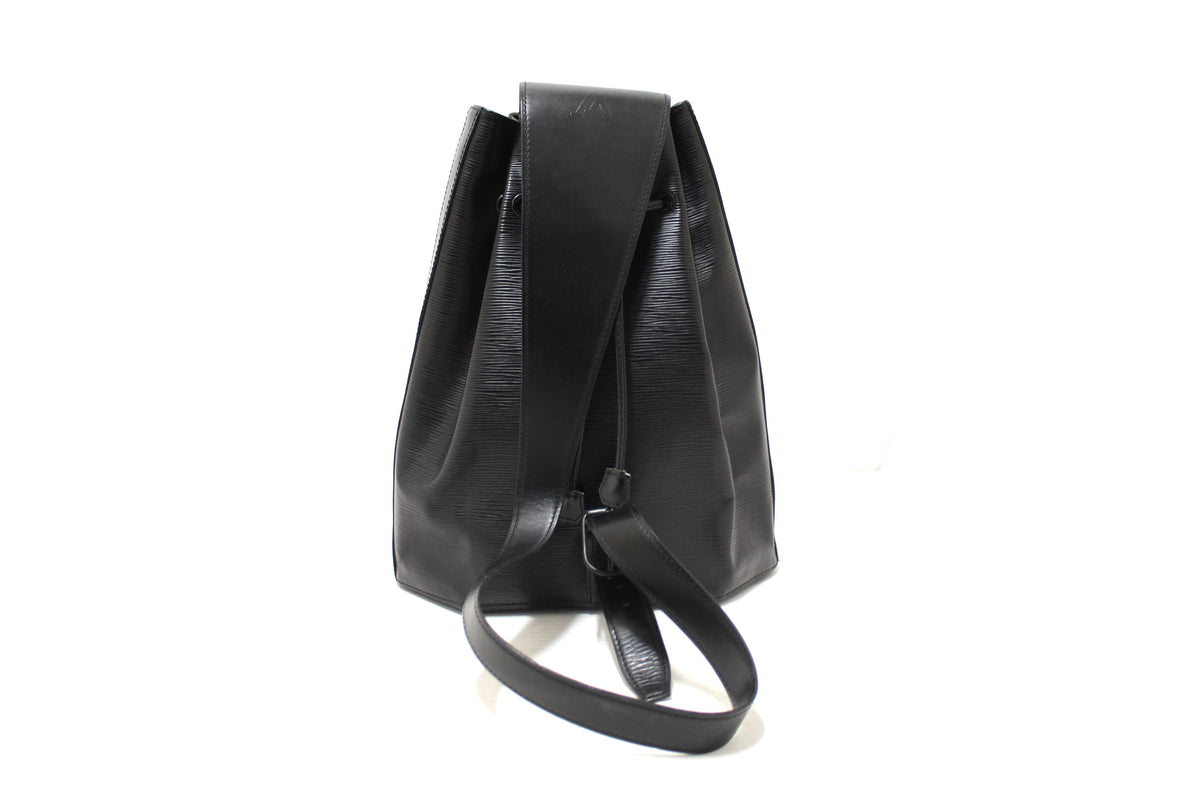 Louis Vuitton Black Epi Leather Sac a Dos Drawstring Sling Bag
