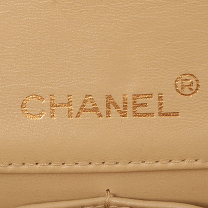 Chanel Around 1990 Made Full Flap Turn-Lock Chain Bag Mini Beige