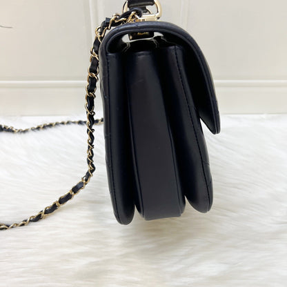 Chanel Small Trendy CC Top Handle Flap in Navy Blue Lambskin and LGHW