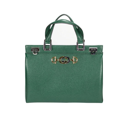 Gucci Zumi Handbag Dark Green Grained Leather