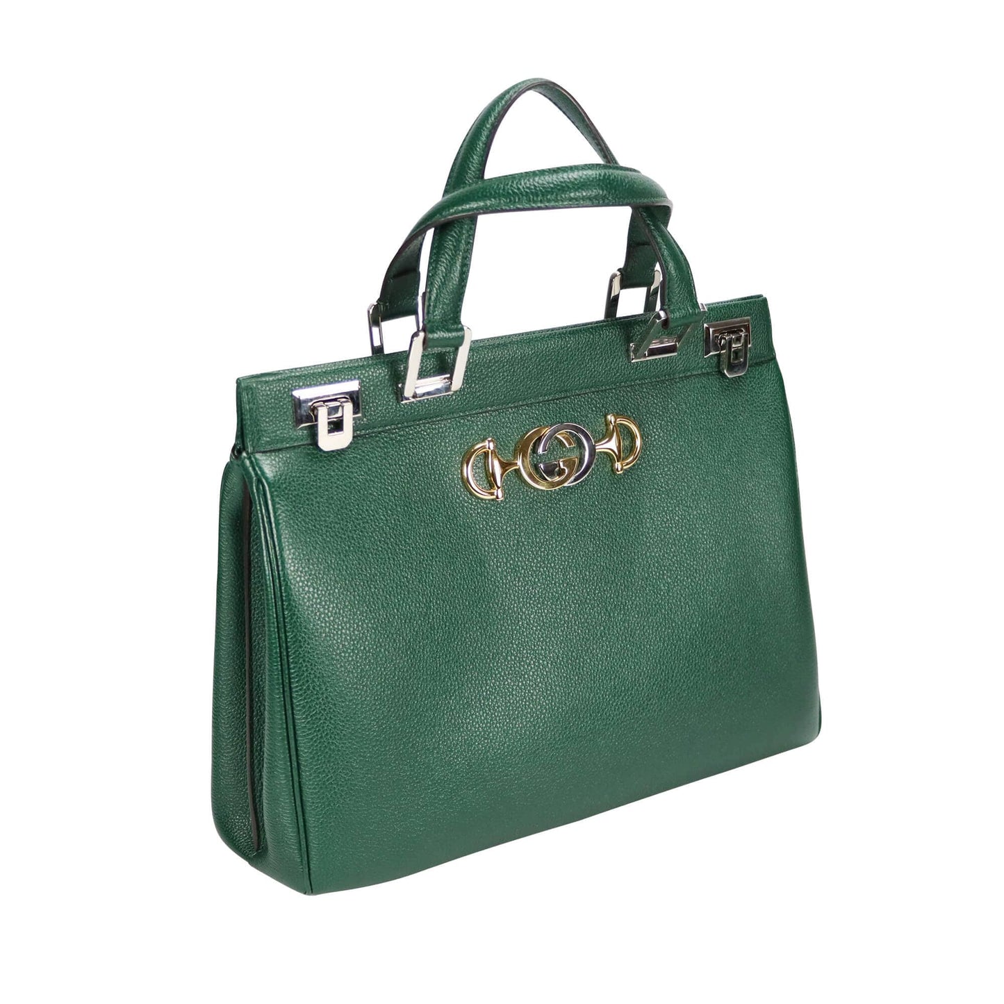 Gucci Zumi Handbag Dark Green Grained Leather