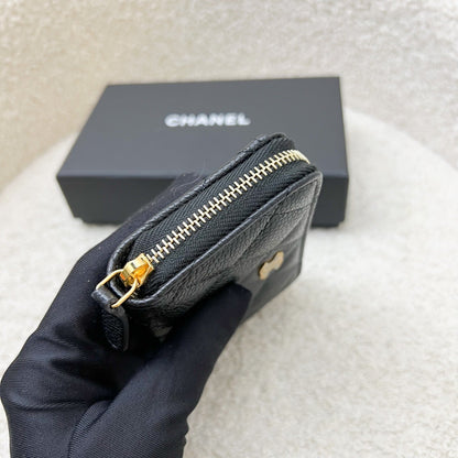 Chanel Classic Zippy Card Holder / Coin Purse in Black Caviar and GHW