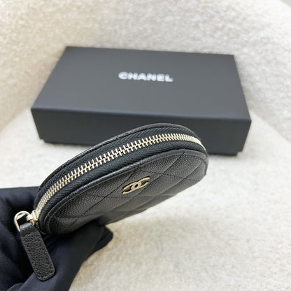 Chanel Round Coin Purse in Black Caviar and LGHW