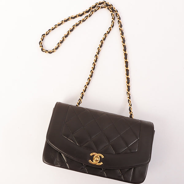Chanel Around 1995 Made Diana Flap Chain Bag 23Cm Black