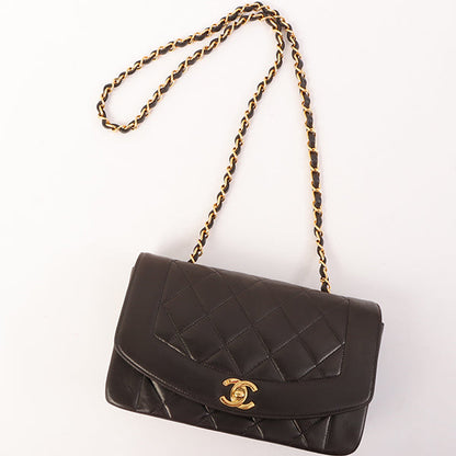 Chanel Around 1995 Made Diana Flap Chain Bag 23Cm Black