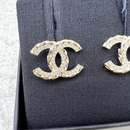 Chanel 23B CC Logo Earrings in LGHW (Model: ABA711)