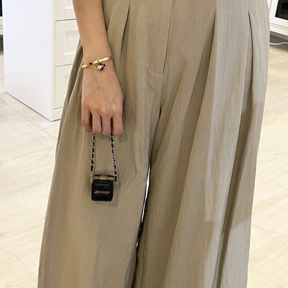 Chanel Cube Bag Charm in Black Lambskin and GHW