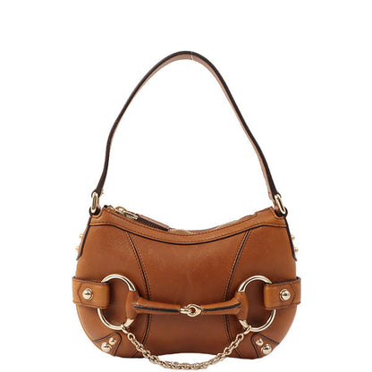 Gucci Horse Bit Plate Mini Handle Bag Brown