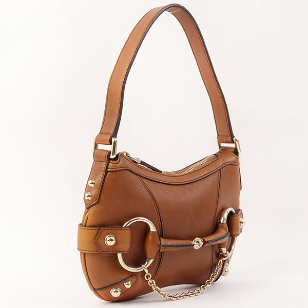 Gucci Horse Bit Plate Mini Handle Bag Brown