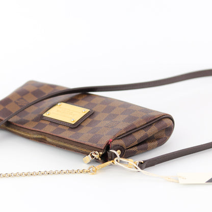 Louis-Vuitton Eva Bag in Damier Ebene with strap