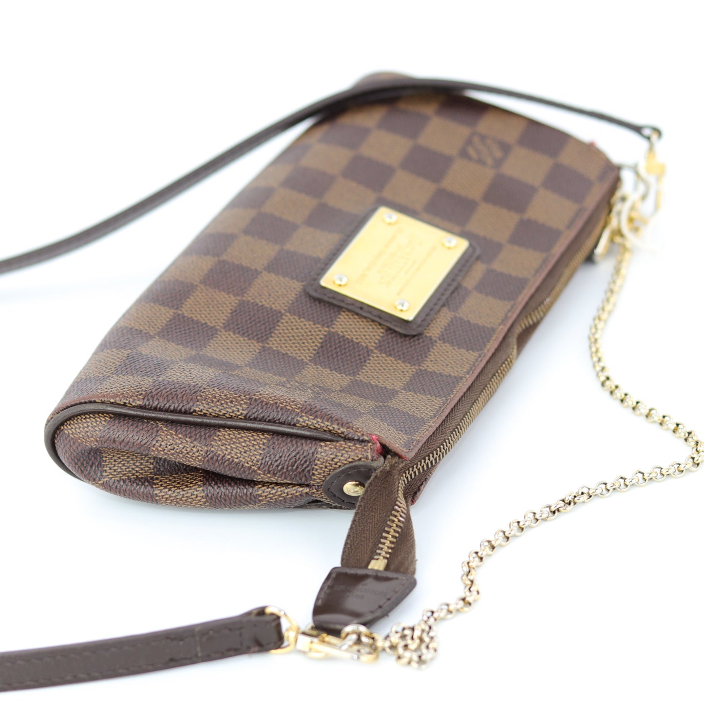 Louis-Vuitton Eva Bag in Damier Ebene with strap