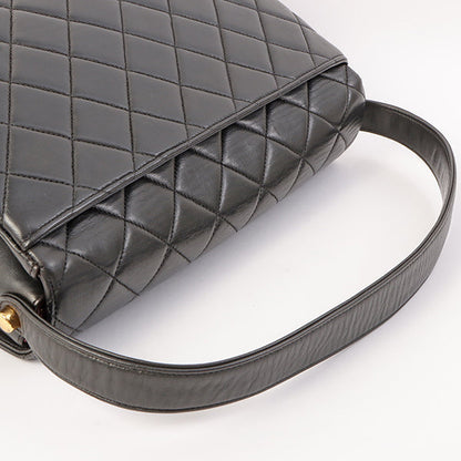 Chanel Around 1997 Made V Flap Turn-Lock Handle Bag Black
