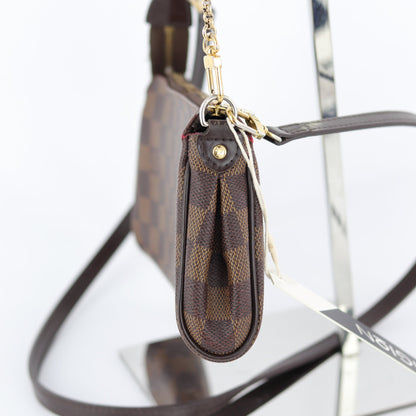 Louis-Vuitton Eva Bag in Damier Ebene with strap