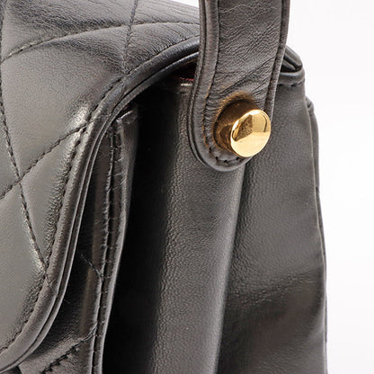 Chanel Around 1997 Made V Flap Turn-Lock Handle Bag Black