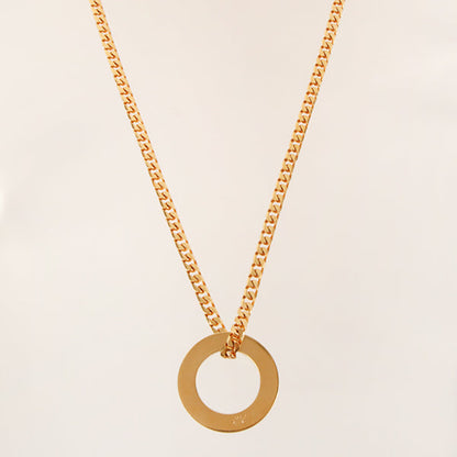 Celine Circle Logo Plate Necklace