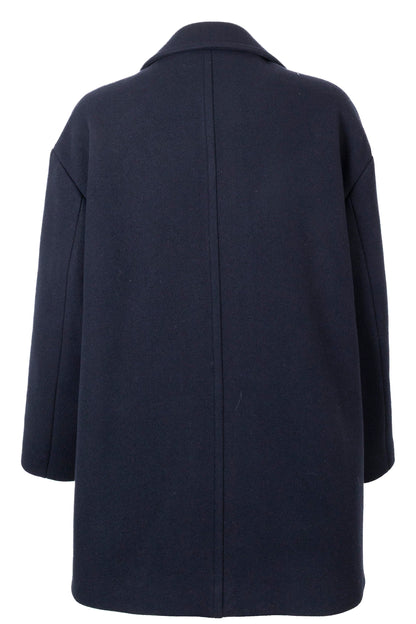 CELINE Double Breasted Peacoat Wool Navy