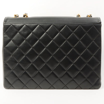 Chanel Around 1992 Made Big Cc Mark Stitch Turn-Lock Chain Bag Black