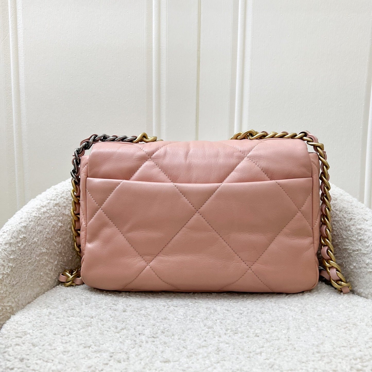 Chanel 19 Small Flap in Light Pink Goatskin and 3-tone HW